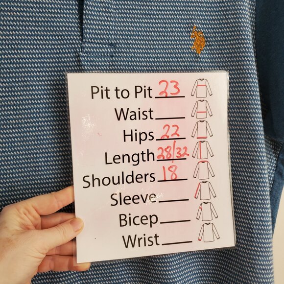 XL U.S. Polo Assn Slim Fit 2 Tone Blue Knit Shirt Short Sleeve Striped Mustard - Picture 3 of 9